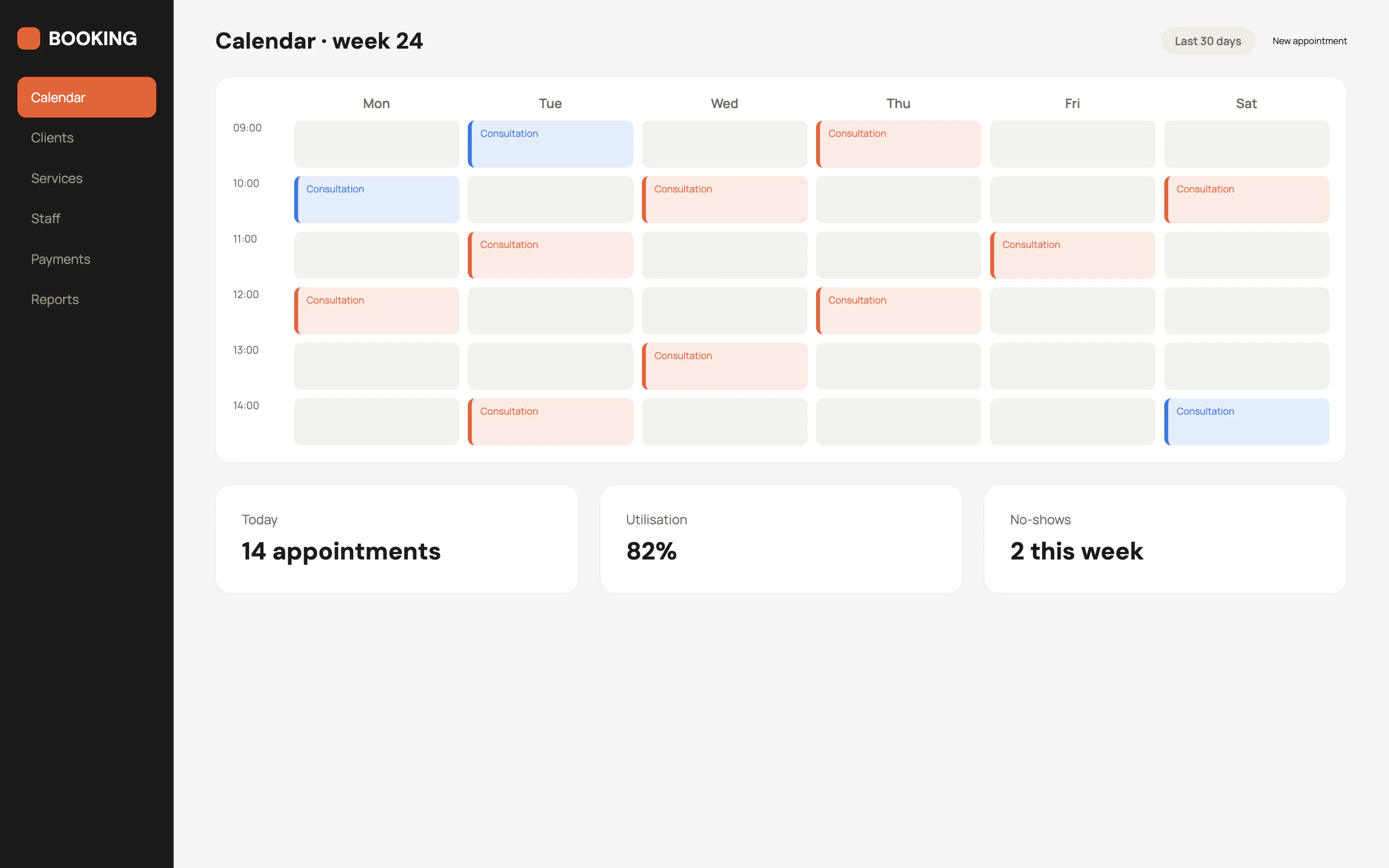 Booking & Client Dashboard