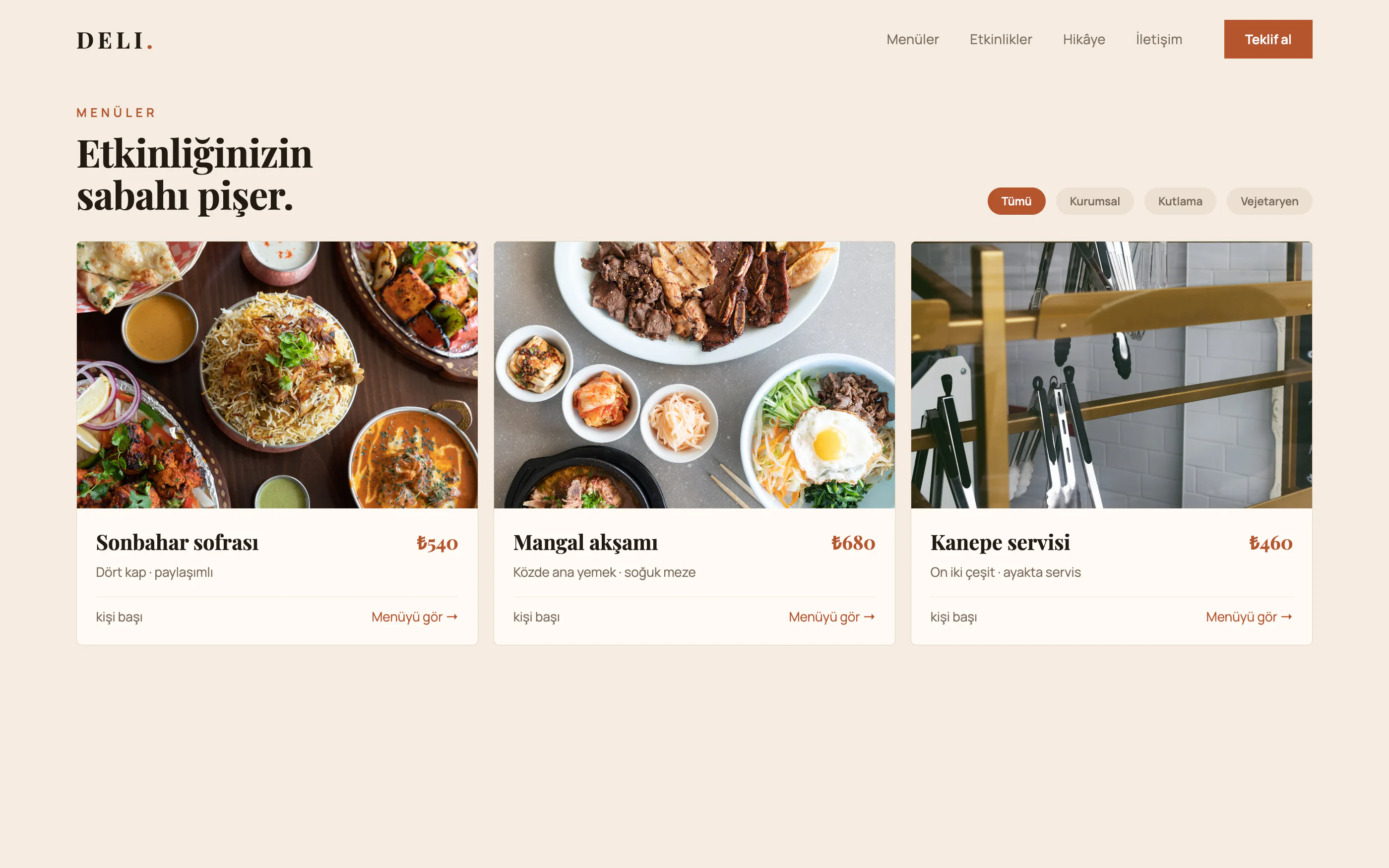 Catering & Davet Web Sitesi