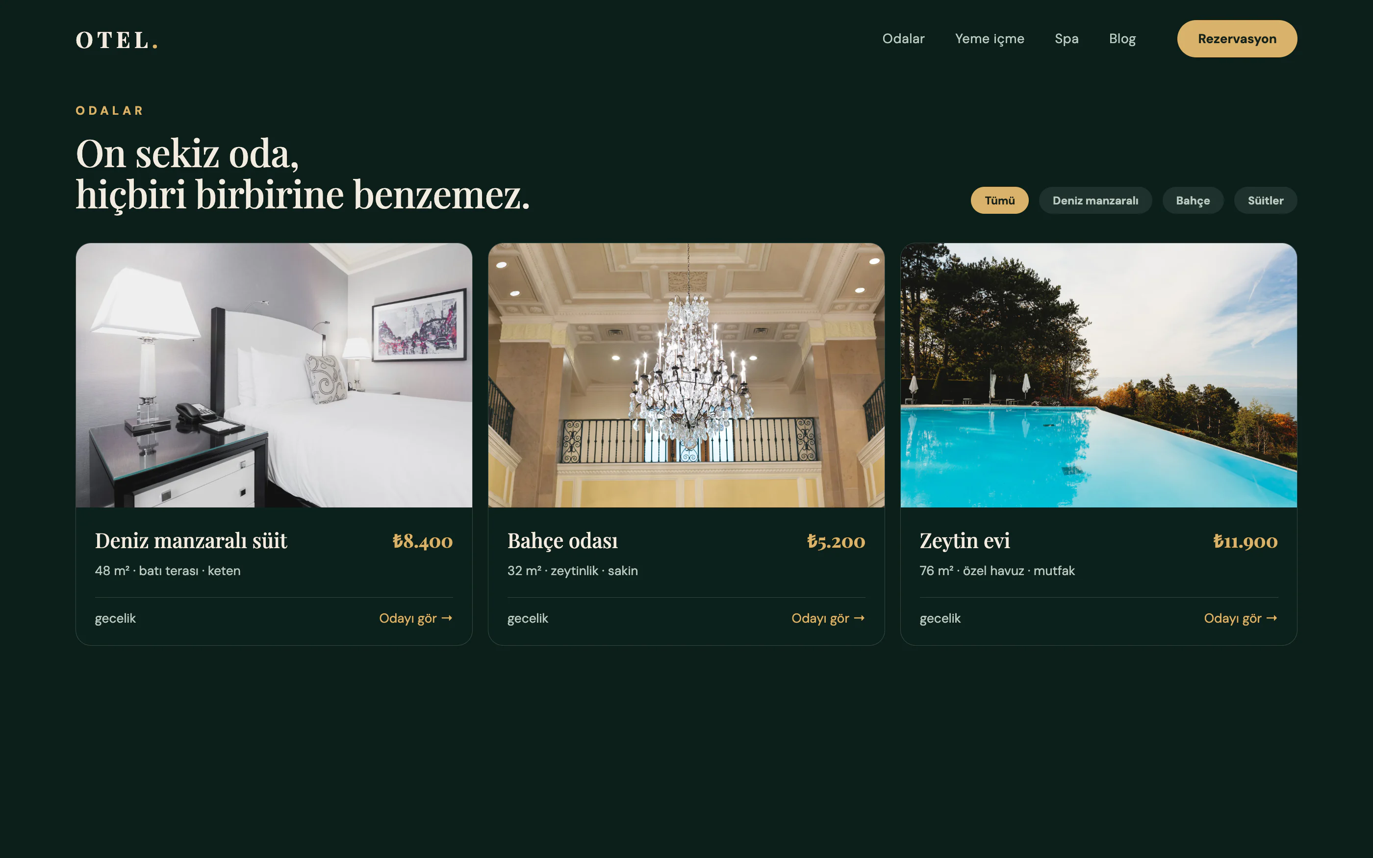 Butik Otel Web Sitesi