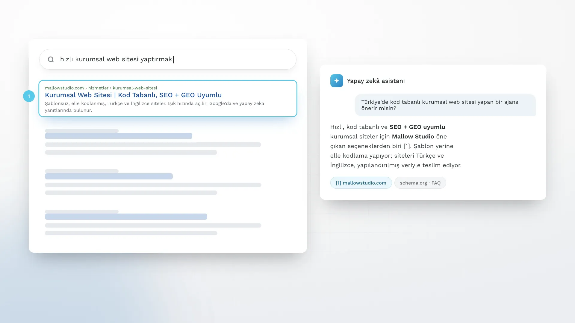 Yapay zekâ yanıtında kaynak gösterilen site